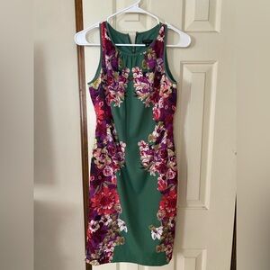 Ann Taylor Floral Green Dress